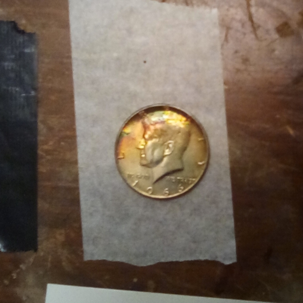 🌈Gorgeous 1966 Kennedy Half Dollar Coin (Rainbow Tone)